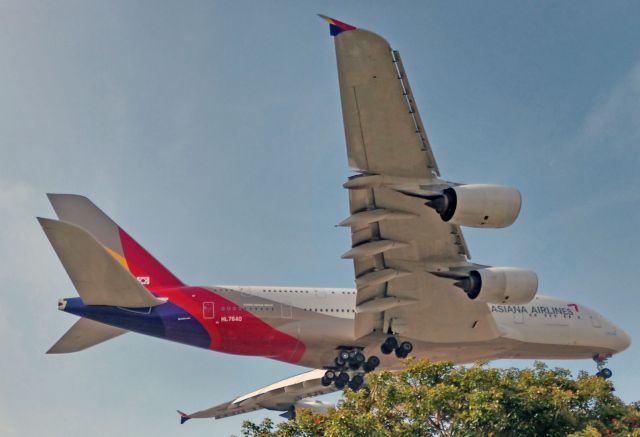 Airbus A380-800 (HL7640) - Over the park at LAX from Seoul. br /br /5/8/18