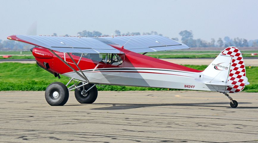 Piper L-21 Super Cub (N424Y) - Taxing out for take-off at the Merced Regional Airport