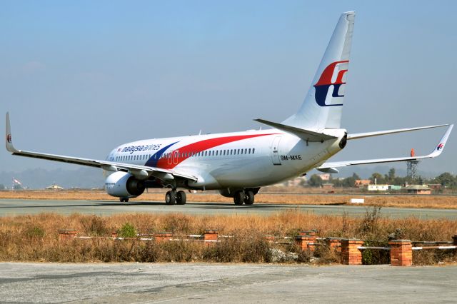 Boeing 737-800 (9M-MXE) - Leaving for Kuala Lumpur from Kathmandu.  27th Dec., 2013