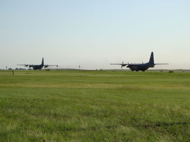 Lockheed C-130 Hercules — - C-130s at Kansas City Intl. airport.