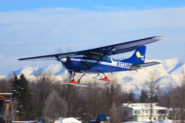 Cessna 206 Stationair (N1733R) - Returning to Lake Hood on a beautiful February afternoon.