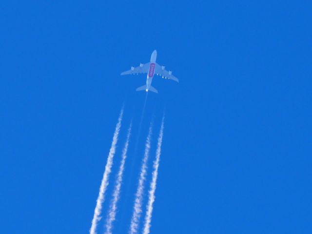 Airbus A380-800 — - EK414 crosses over Perth at FL370 en-route from DXB to SYD