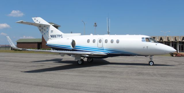 Hawker 800 (N887PC) - A Hawker Beechcraft 900XP on the ramp at Boswell Field, Talladega Municipal Airport, AL - August 13, 2019.