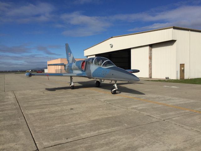 Aero L-39 Albatros (N39SR) - N39SR on the ramp in Hollister, CA - Nov 30th, 2016