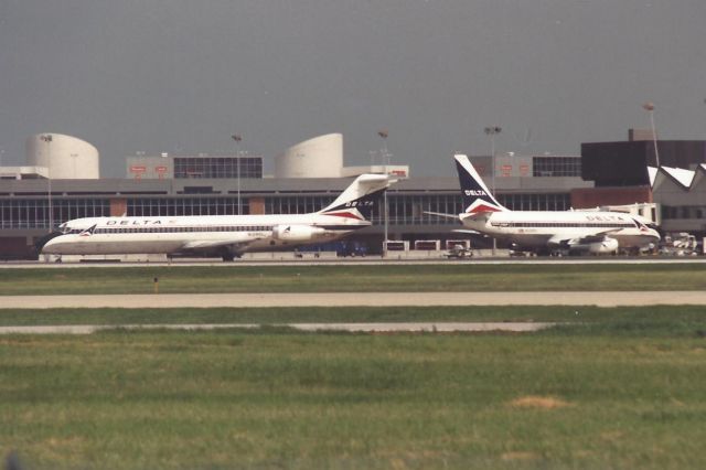 Douglas DC-9-10 (N129DL) - Early 90's. Scanned from a print.