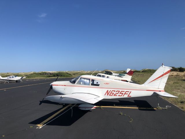 Piper Cherokee (N625FL) - Parked in Frisco, NC after a long cross country flight.