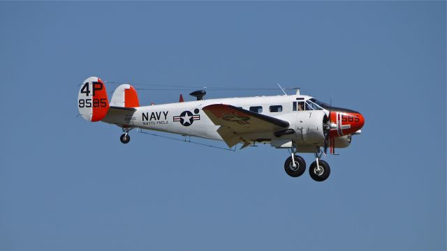 Beechcraft 18 (N585PB) - Historic Flight Foundations Beech RC-45J (Ser#029585) on final approach to Rwy 16R on 7/18/13.