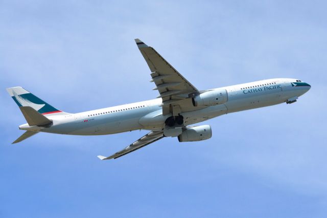 Airbus A330-300 (B-LAQ) - Getting airborne off runway 23 and home to an interstate Hong Kong via Melbourne. Thursday 13th March 2014.