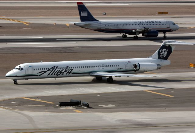 McDonnell Douglas MD-83 (N961AS) - KPHX - March 26, 2007 show Alaska MD-83 rolling to the take off Runways at Phoenix. View looking south complex runway side.