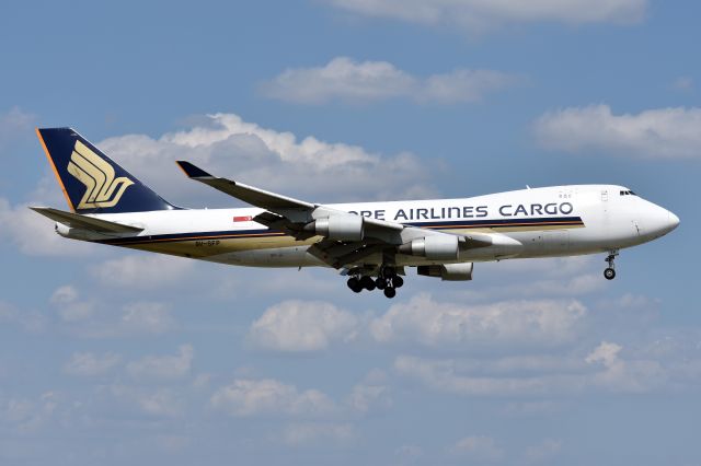 Boeing 747-400 (9V-SFP) - Taken May 28 2018 from Founders Plaza at DFW.