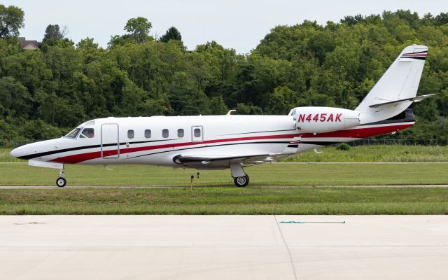 IAI Gulfstream G100 (N445AK) - An IAI Astra, more commonly known as the Gulfstream G100, taxis into Butler County.