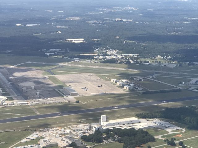 BOEING 727-200 — - Overview of Greenville Donaldson Center Airport.  You can see a variety of C-130 Hercules as well as a Kalitta 727.