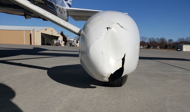 Cessna Skylane (N90391) - Wheel pant damage, thankfully nothing else was hurt. br /03-03-2020