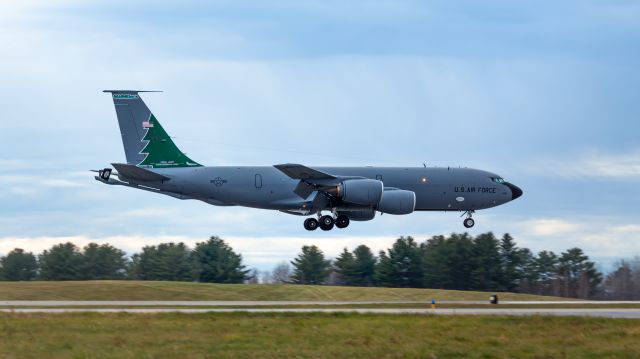 58-0098 — - Another shot of the Pine Tail KC-135R that stood out to me. The motion blur on the ground paired with the rain in the distance looks great.