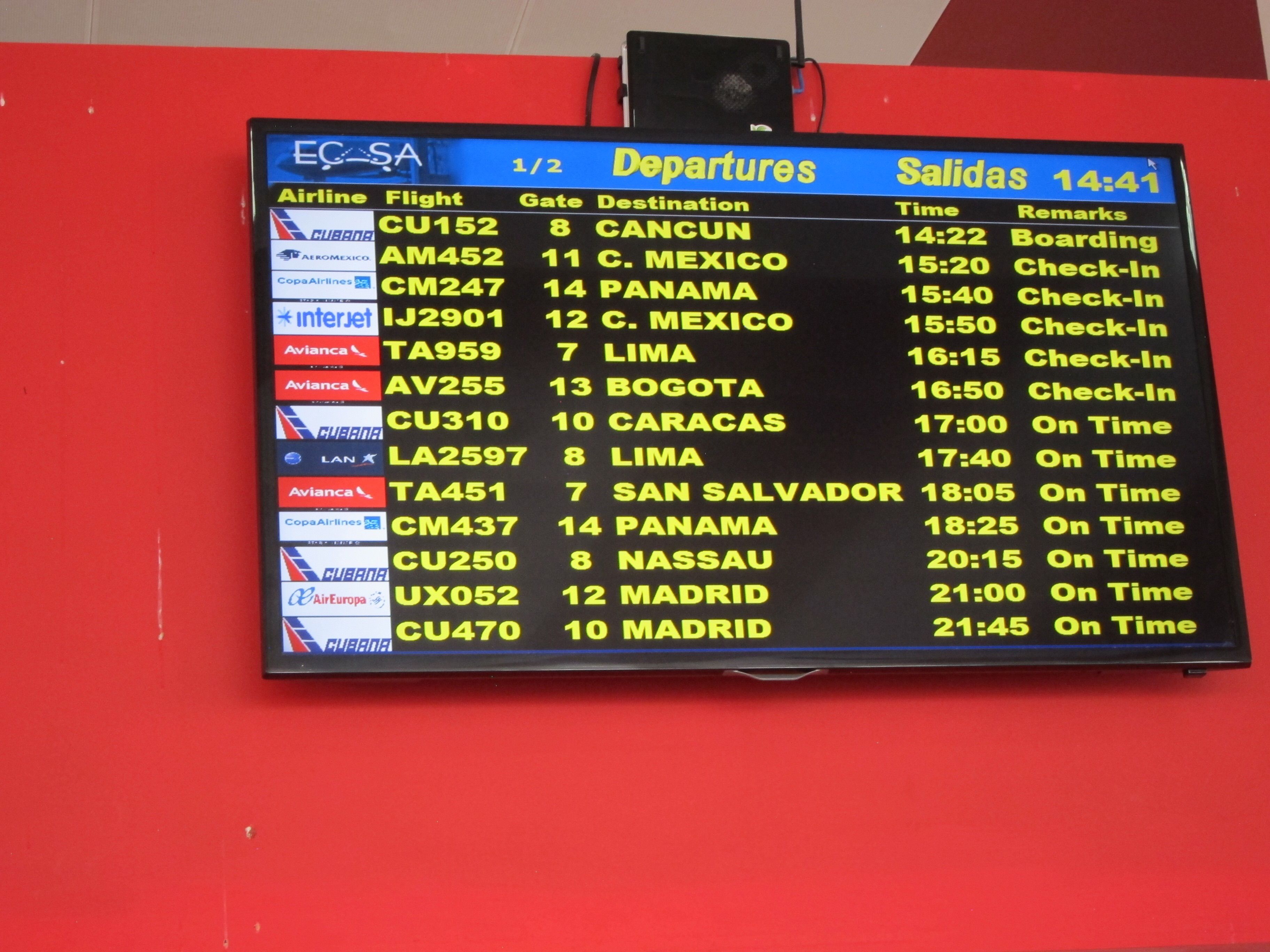 — — - At Jose Marti international airport, Havana, Cuba