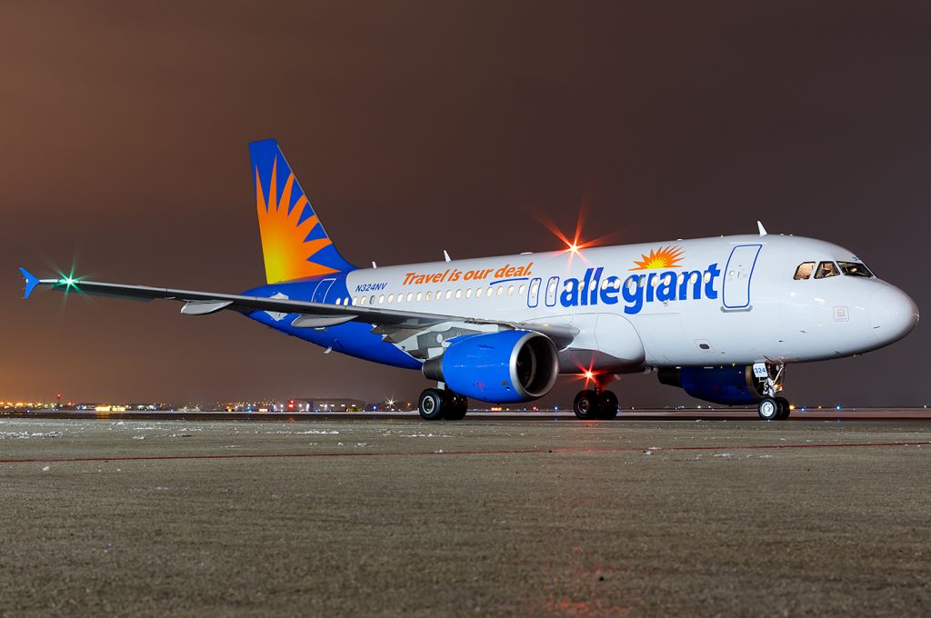 Airbus A319 (N324NV) - Getting ready to spool up back to Vegas. Full quality photo: a rel=nofollow href=http://www.airliners.net/photo/Allegiant-Air/Airbus-A319-112/4159535http://www.airliners.net/photo/Allegiant-Air/Airbus-A319-112/4159535/a