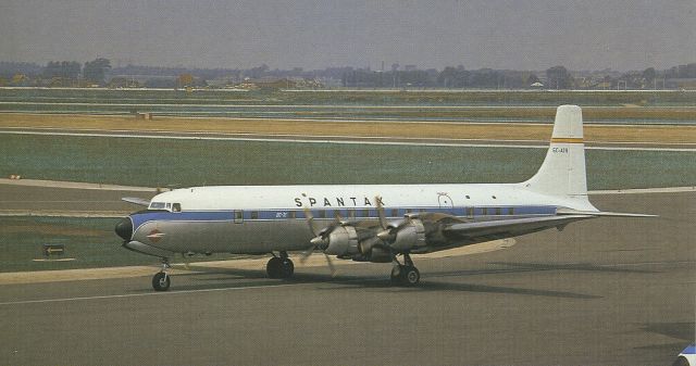 Douglas DC-7 (EC-ATR) - scanned from postcardbr /Spantax