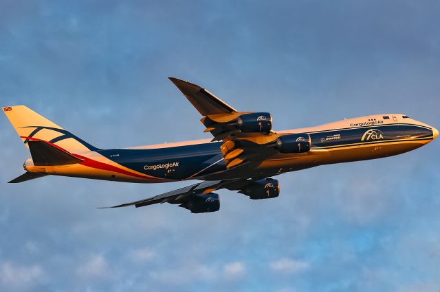 BOEING 747-8 (G-CLAB) - red evening sun