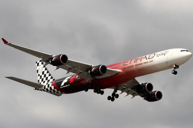 Airbus A340-600 (A6-EHJ) - grey sky on eastersunday 2012