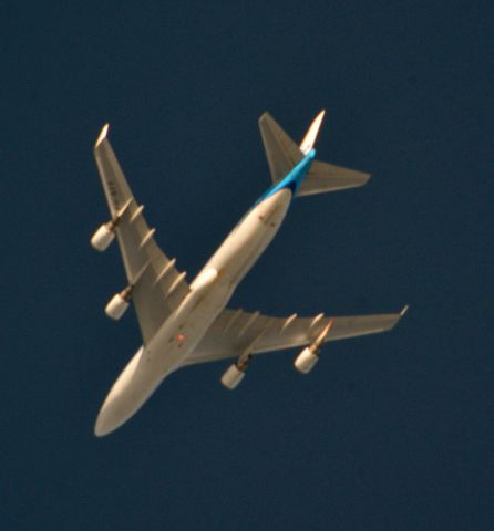 Boeing 747-400 — - KLM 24 Houston to Amsterdam over Cleveland 33,000 ft.