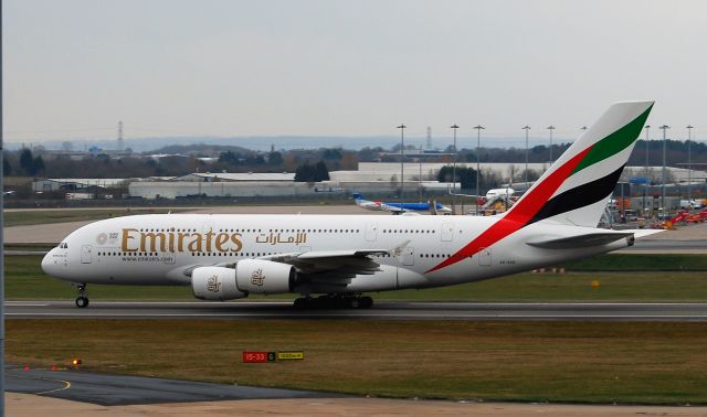 Airbus A380-800 (A6-EUP) - From Freeport Car Park