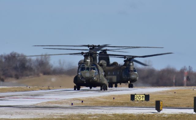 ASAP Chinook — - Two CH-47 Chinooks taxi in