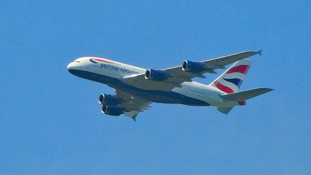 Airbus A380-800 (GXEL) - 6 miles ENE of IAD enroute to Dulles from London Heathrow