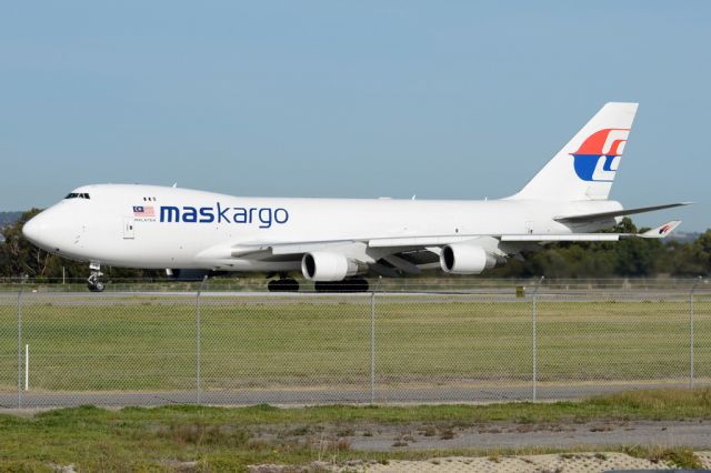 Boeing 747-200 (9M-MPR) - Rolling for take-off on runway 05,for flight home to Kuala Lumpur, Malaysia. Wednesday, 21st May 2014.