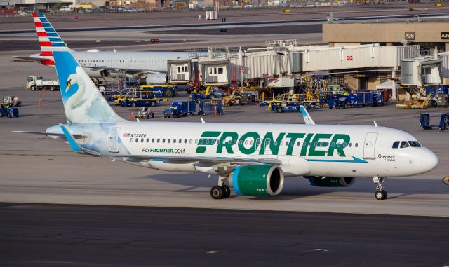 Airbus A320neo (N324FR) - Spotted at KPHX on March 14, 2021br /Spotted from Terminal 3 parking garage