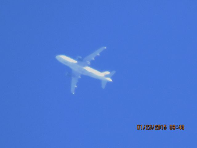 Airbus A319 (N939FR) - Frontier flight 429 from ATL to DEN over Southeastern Kansas at 38,000 feet.