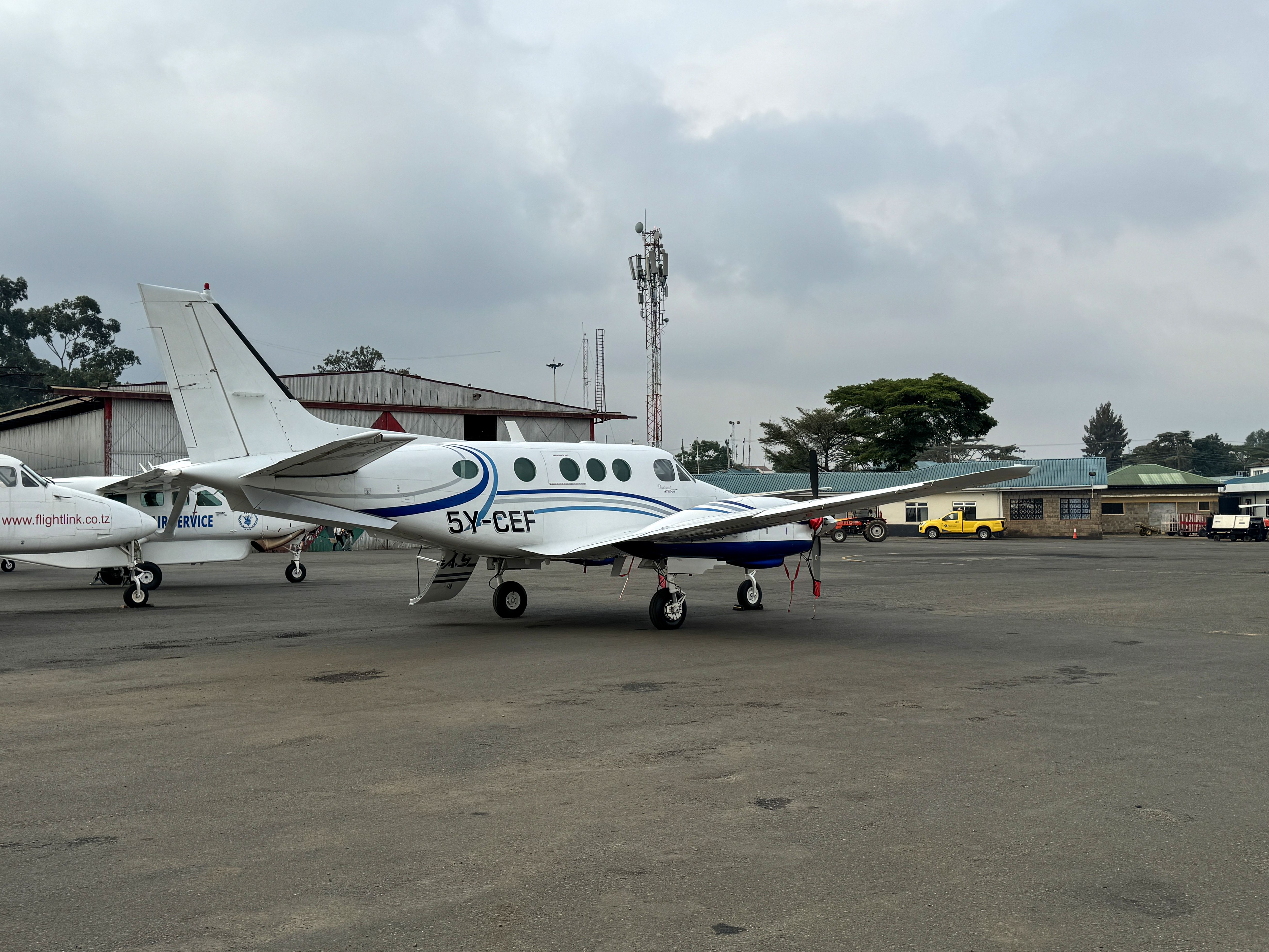 Beechcraft King Air 90 (5Y-CEF) - At the busy ramp of Nairobi Wilson airport. 19-JUL-2024.