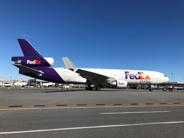 Boeing MD-11 (N621FE) - FedEx MD11 Freighter not a common bird @ KBOS 