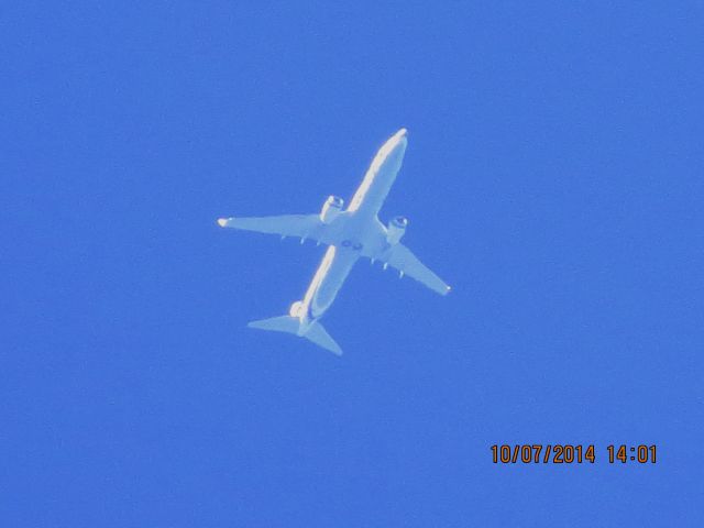 Boeing 737-800 (N587AS) - Alaska Airlines flight 774 from SEA to TPA over Baxter Springs Kansas (78KS) at 35,000 feet.