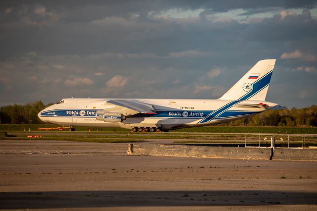 Antonov An-124 Ruslan (RA-82043) - VDA4628 sitting on the cargo pad after arriving a flight from Seoul via UUS,PKC,ANC and YEG.