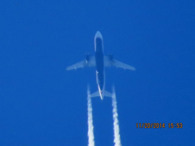 Airbus A320 (N657AW) - US Airways flight 581 from SAN to PHL over Baxter Springs Kansas (78KS) at 37,000 feet.