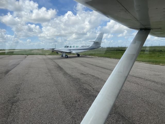 N212HR — - Cessna T303 at Houston Executive Airport Departing RW 18