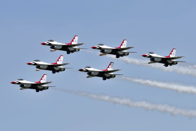 Lockheed F-16 Fighting Falcon — - Race day recovering to 23-R after flyover of Indianapolis Motor Speedway.