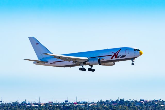 BOEING 767-200 (N740AX) - ABX Air 767-200 landing at PHX on 10/29/22. N740AX is the oldest still flying 767. Taken with a Canon 850D and Tamron 70-200 G2 lens.