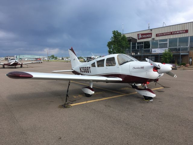 Piper Cherokee (N2668T) - On the FBO ramp at Boulder CO (KBDU).  June 2019.