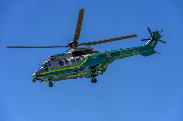 TUSAS Cougar (N951LB) - "Air Rescue 5" departs Huntington Memorial Hospital.