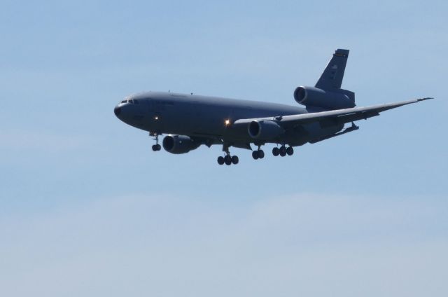 N70120 — - Shown here is a KC10 Air Force aerial refueling Tanker doing touch and goes at the Airport in May of 2018.