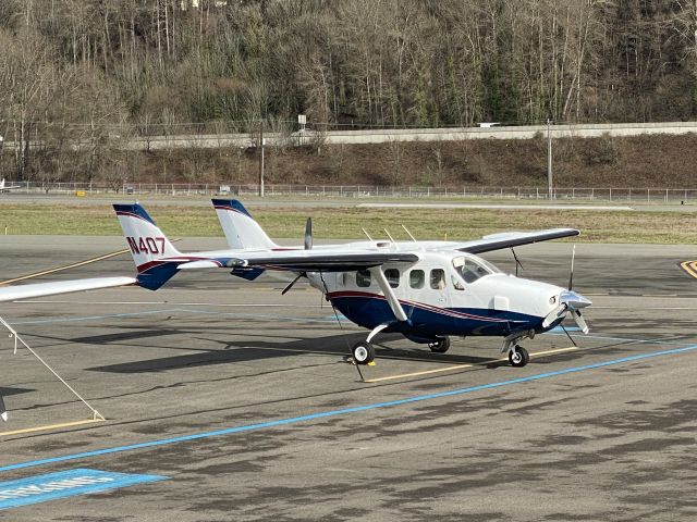 Cessna T337G Pressurized Skymaster (N407) - Just parked in front of the Museum of Flight!