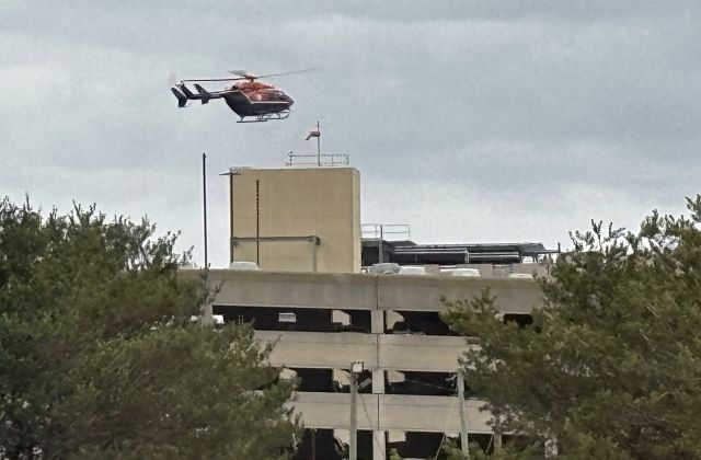 KAWASAKI EC-145 (N145HC) - BEEBE HEALTHCARE HELIPAD-LEWES, DELAWARE, USA-NOVEMBER 14, 2024: A medivac helicopter is seen by RF at approximately 1530 hrs. landing at the rooftop helipad of Beebe Healthcare located on Savannah Road in Lewes, Delaware.
