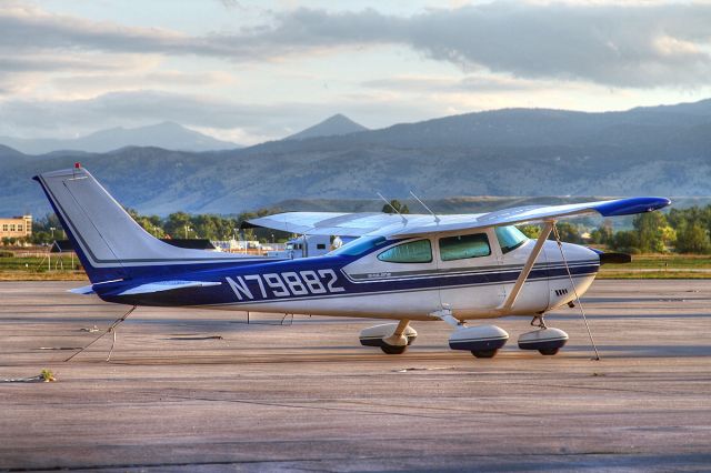 Cessna Skylane (N79882) - After a passing shower, this Skylane catches the last rays of sun before dusk on another Colorado summer evening.