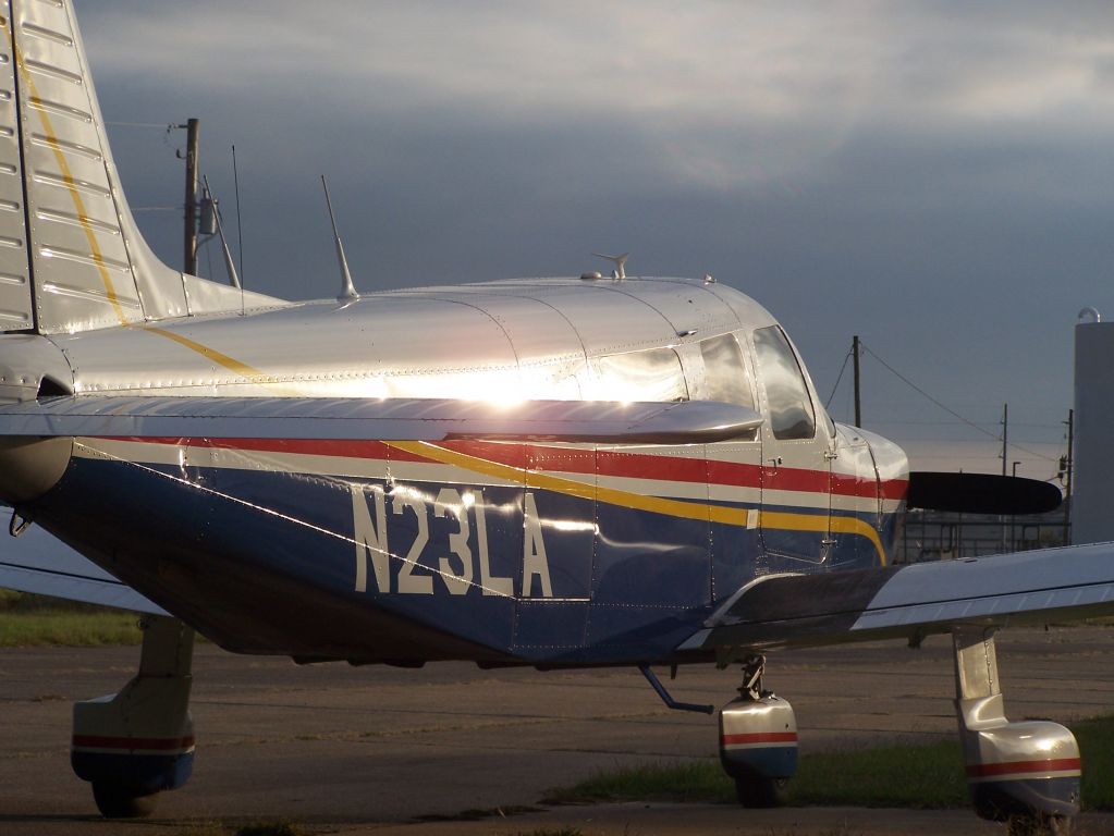 Piper Saratoga (N23LA) - Perfect light on this Piper on a partly cloudy Sunday afternoon at the hangar.