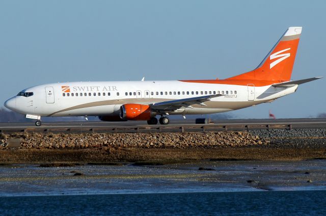 BOEING 737-400 (N802TJ) - Swiftflight 2958 heading for departure to Ft. Lauderdale