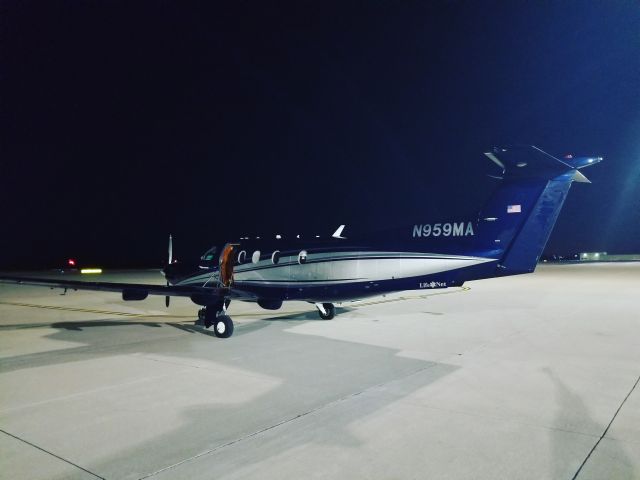 Pilatus PC-12 (N959MA) - Standing at Trego Dugan Aviation after a flight.