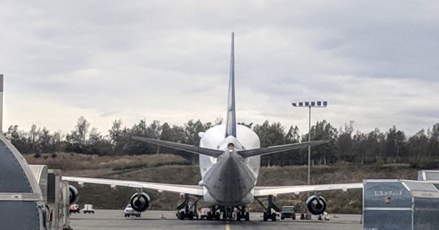 Boeing 747-200 (N718BA) - Atlas Cargo Apron, Anchorage International Airport