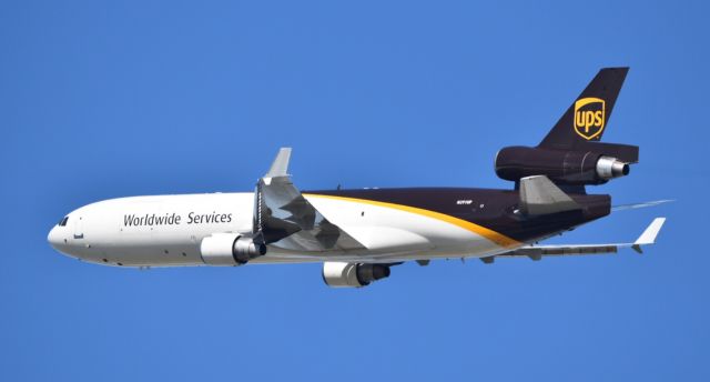 Boeing MD-11 (N291UP) - UPS MD11 take off, Runway 36R, DFW, 3/30/2017