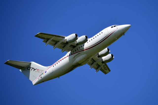 Avro Avroliner (RJ-85) (EI-RJF) - City Jet - Avro RJ85 (EI-RJF) midday departure from NCL. (Photo Jun 2016) 